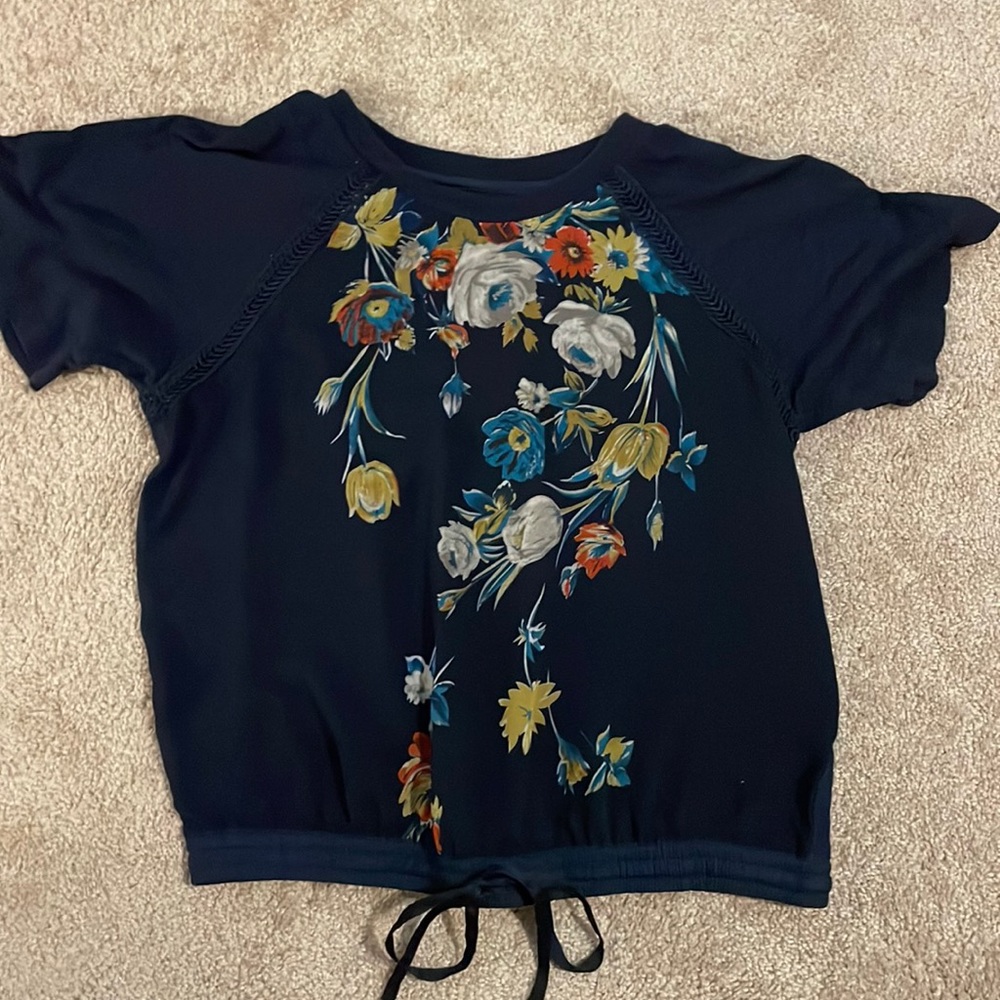 Anthro Navy floral shirt